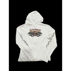 Biketoberfest Daytona Women M Hoodie Bikercore Tattoo Style Sweatshirt Bat Logo